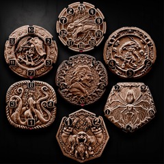 Yarro Studios FlipDie Pieces of Fate - The Seven Realms All Bronze 7-Die Set